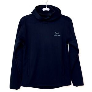 REALTREE Black Performance Hoodie With Attached Neck Gaiter